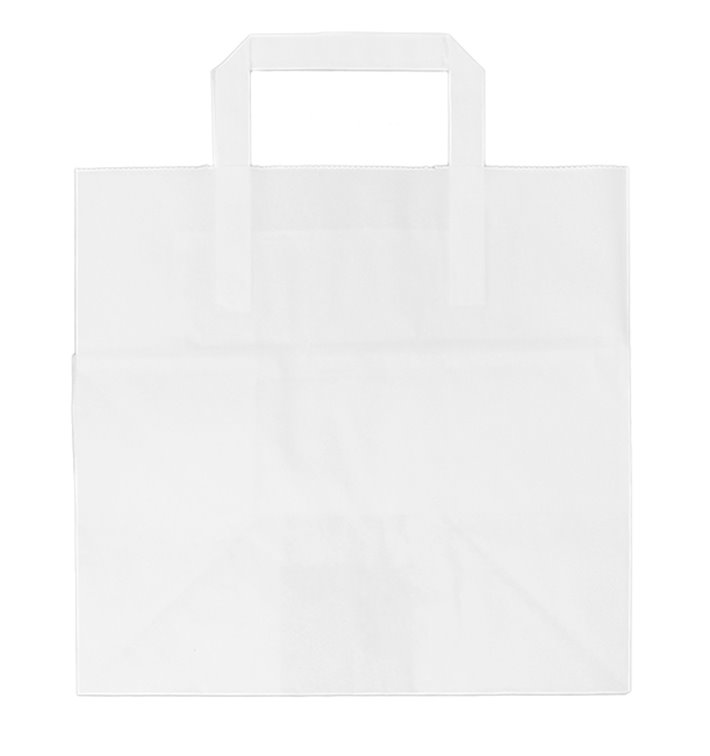 Buste Shopper in Carta Bianca 70g 26+18x26cm (50 Pezzi) Buste Shopper in Carta Bianca 70g 26+18x26cm (50 Pezzi)