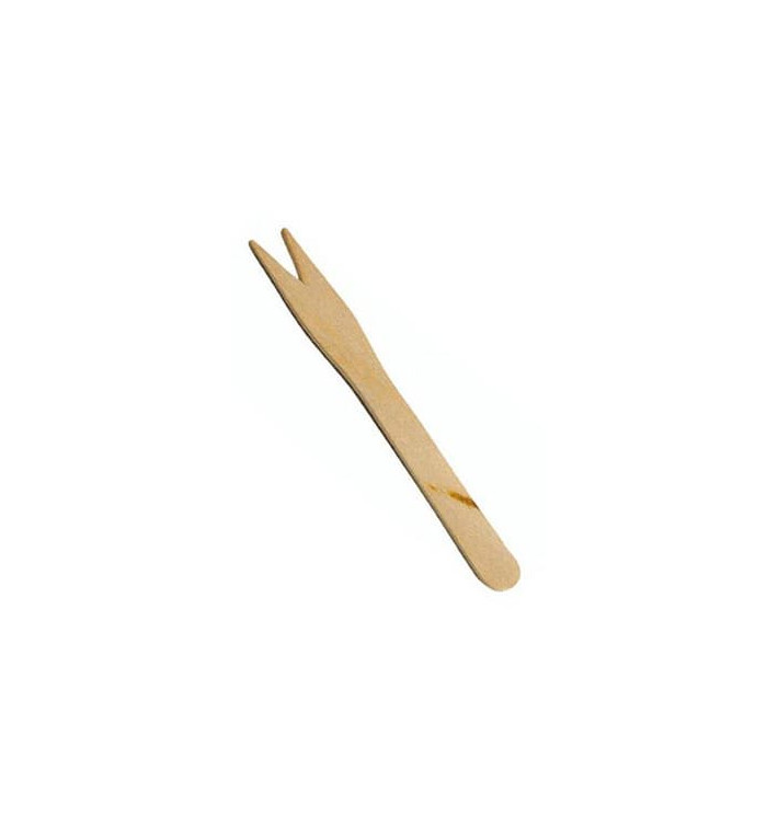 Forchettina di Legno patatine fritte 85mm (1000 Pezzi) Forchettina di Legno patatine fritte 85mm (1000 Pezzi)