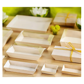 Piatto di Legno Quadrado 13x13x2cm 500ml (25 Pezzi)
