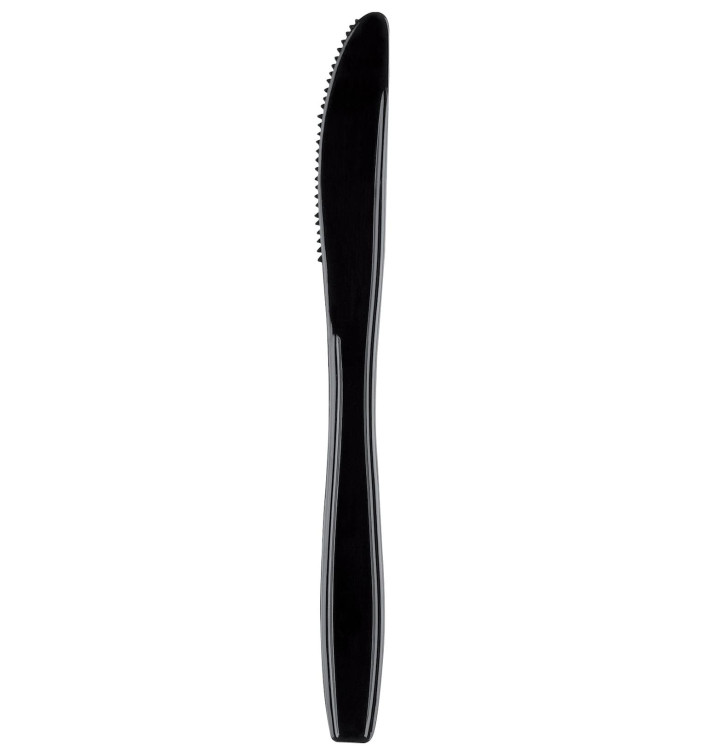 Coltello di Plastica Premium PS Nero 190mm (1000 Pezzi) Coltello di Plastica Premium PS Nero 190mm (1000 Pezzi)
