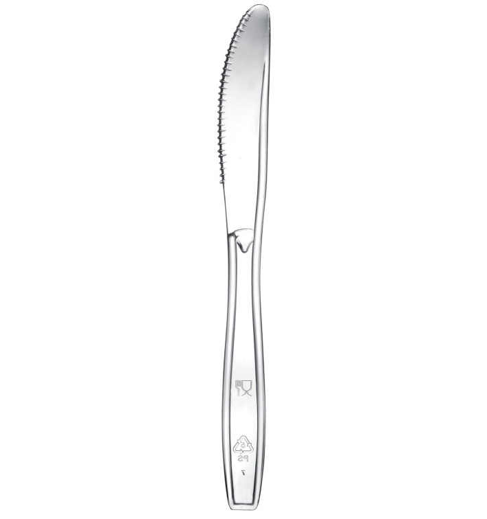 Coltello di Plastica Premium PS Trasparente 190mm (50 Pezzi)