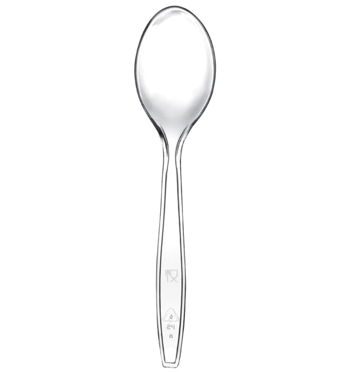 Cucchiaio di Plastica Premium PS Trasparente 190mm (50 Pezzi) Cucchiaio di Plastica Premium PS Trasparente 190mm (50 Pezzi)