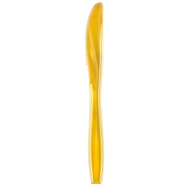 Coltello di Plastica PS Premium Oro 190mm (50 Pezzi)