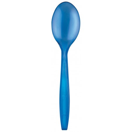 Cucchiaio di Plastica PS Premium Blu 190mm (50 Pezzi)