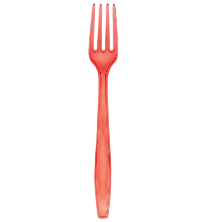 Forchetta di Plastica PS Premium Rosso 190mm (50 Pezzi) Forchetta di Plastica PS Premium Rosso 190mm (50 Pezzi)