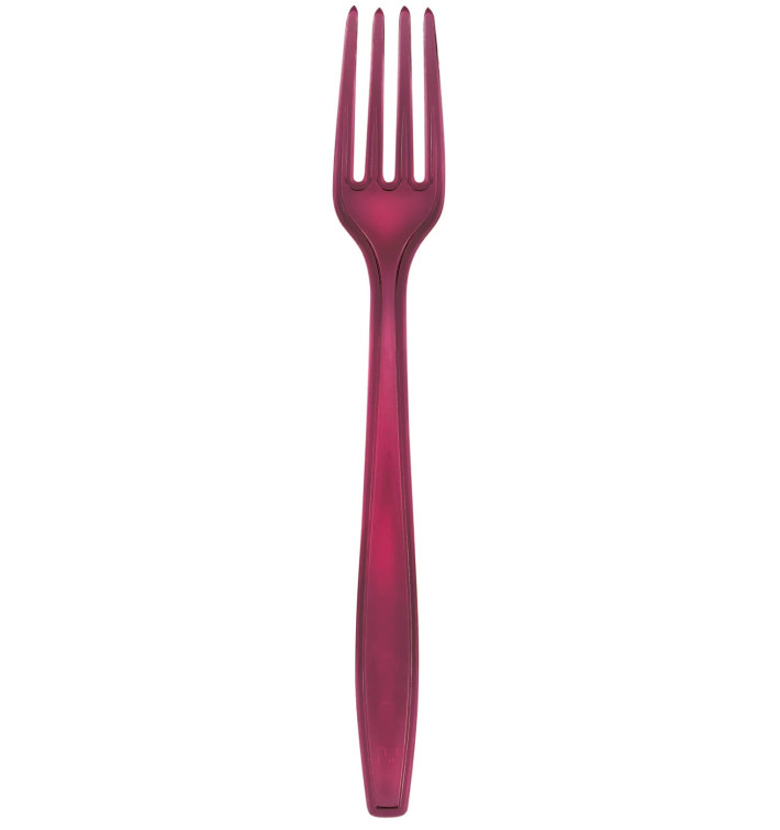 Forchetta di Plastica PS Premium Bordò 190mm (50 Pezzi) Forchetta di Plastica PS Premium Bordò 190mm (50 Pezzi)