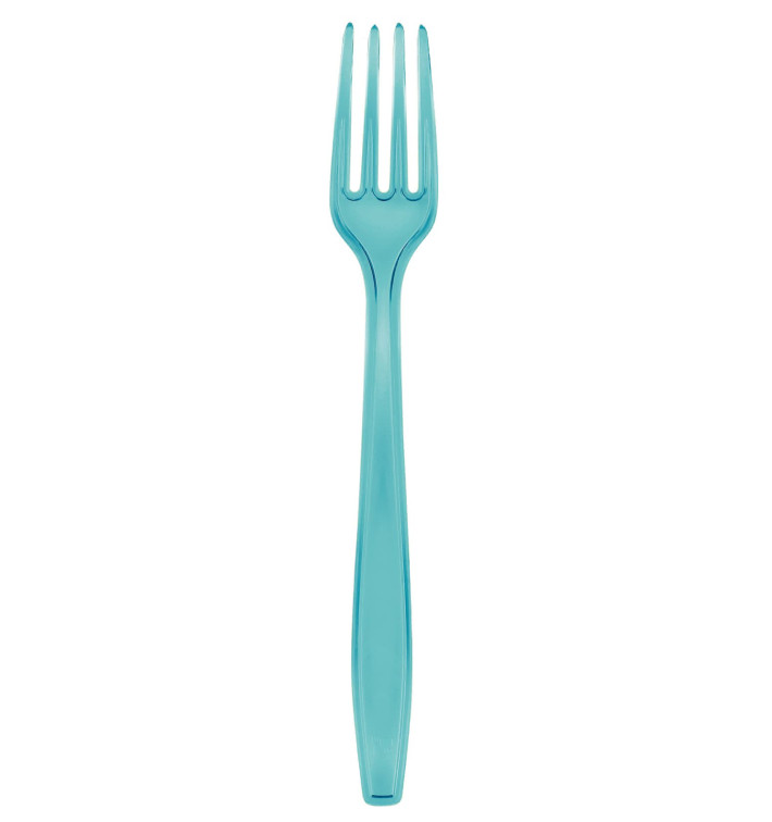 Forchetta di Plastica PS Premium Turchese 190mm (1000 Pezzi) Forchetta di Plastica PS Premium Turchese 190mm (1000 Pezzi)