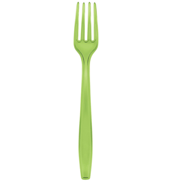 Forchetta di Plastica PS Premium Verde Lime 190mm (1000 Pezzi) Forchetta di Plastica PS Premium Verde Lime 190mm (1000 Pezzi)
