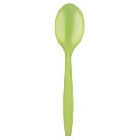 Cucchiaio di Plastica PS Premium Verde Lime 190mm (50 Pezzi)