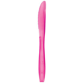 Coltello di Plastica PS Premium Fucsia 190mm (50 Pezzi)