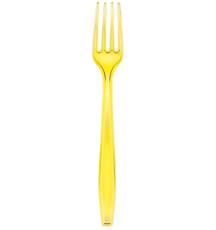 Forchetta di Plastica PS Premium Giallo 190mm (1000 Pezzi) Forchetta di Plastica PS Premium Giallo 190mm (1000 Pezzi)
