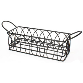 Cesto Rettangolare Acciacio Nero 210x80x70mm (1 Pezzi)