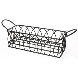 Cesto Rettangolare Acciacio Nero 210x80x70mm (6 Pezzi)