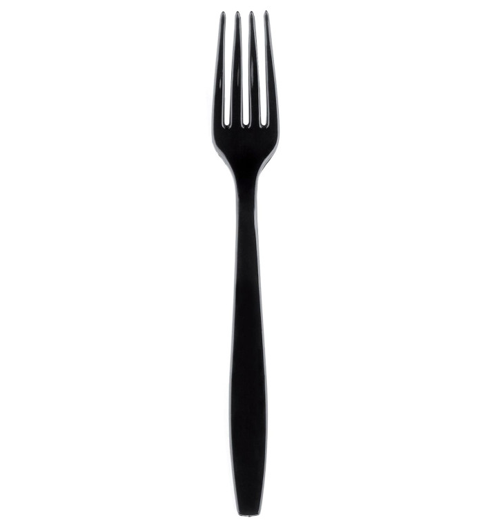 Forchetta di Plastica Premium PS Nero 190mm (50 Pezzi) Forchetta di Plastica Premium PS Nero 190mm (50 Pezzi)