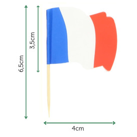 Spiedi in Legno Bandiera "Francia" 65mm (14.400 Pezzi)