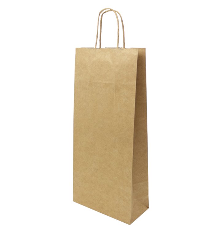 Sacchetti per bottiglie Carta kraft 18+8x39cm (50 Pezzi) Sacchetti per bottiglie Carta kraft 18+8x39cm (50 Pezzi)