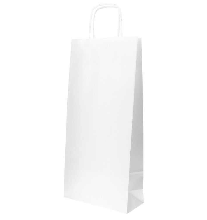 Sacchetti per bottiglie Carta Bianca 18+8x39cm (300 Pezzi) Sacchetti per bottiglie Carta Bianca 18+8x39cm (300 Pezzi)