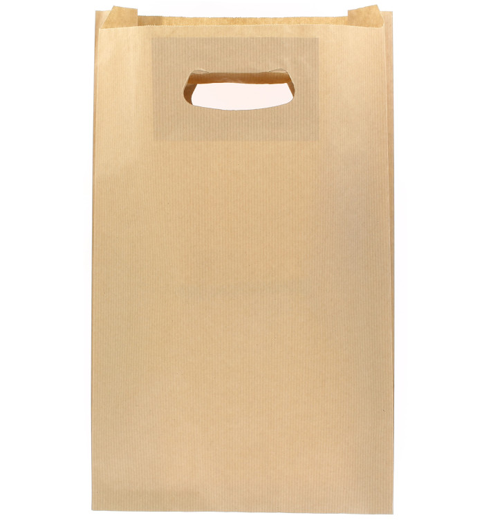 Sacchetti Carta Kraft Manico Fagiolo 24+7x37cm (250 Pezzi)