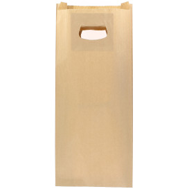 Sacchetti Carta Kraft Manico Fagiolo 18+6x32cm (50 Pezzi)
