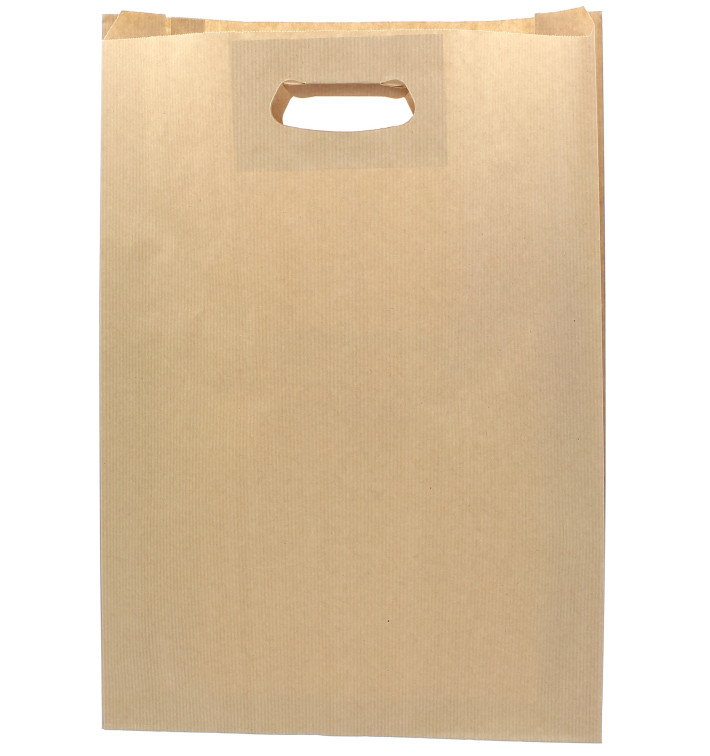 Sacchetti Carta Kraft Manico Fagiolo 31+8x42cm (250 Pezzi)