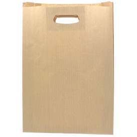 Sacchetti Carta Kraft Manico Fagiolo 31+8x42cm (50 Pezzi)