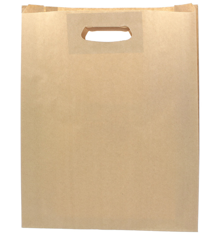Sacchetti Carta Kraft Manico Fagiolo 41+10x42cm (50 Pezzi) Sacchetti Carta Kraft Manico Fagiolo 41+10x42cm (50 Pezzi)
