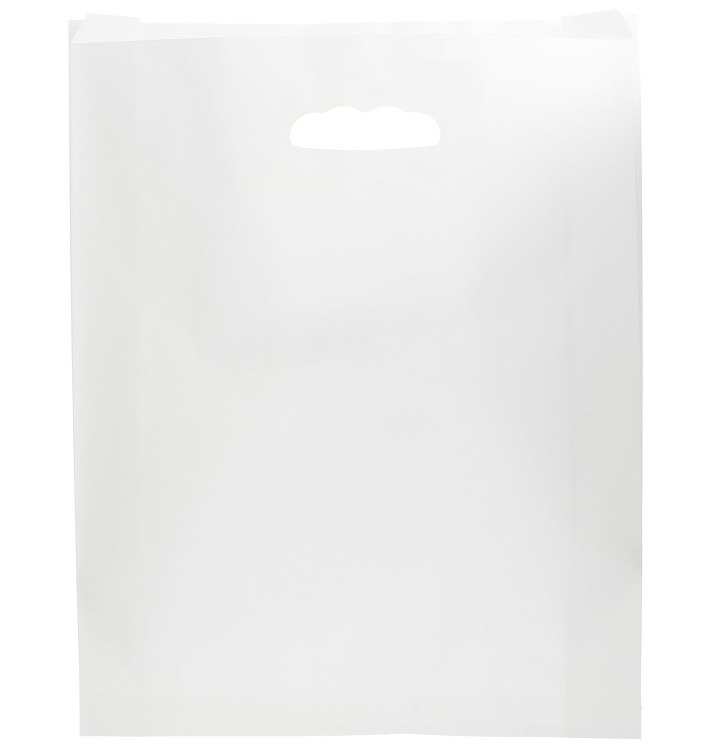 Sacchetti Carta Bianco Manico Fagiolo 41+10x42cm (250 Pezzi) Sacchetti Carta Bianco Manico Fagiolo 41+10x42cm (250 Pezzi)