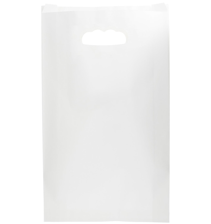 Sacchetti Carta Bianca Manico Fagiolo 24+7x37cm (250 Pezzi) Sacchetti Carta Bianca Manico Fagiolo 24+7x37cm (250 Pezzi)