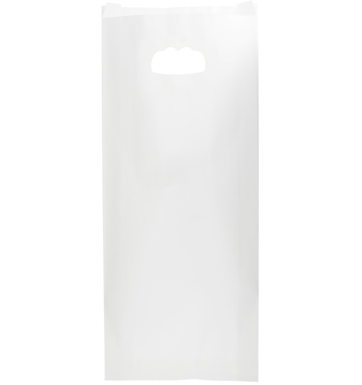 Sacchetti Carta Bianca Manico Fagiolo 18+6x32cm (500 Pezzi) Sacchetti Carta Bianca Manico Fagiolo 18+6x32cm (500 Pezzi)