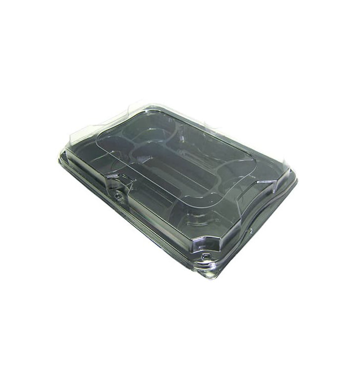 Vassoio Rettang. Nero 7S e Coperchio PET 35x24cm (5 Pezzi) Vassoio Rettang. Nero 7S e Coperchio PET 35x24cm (5 Pezzi)