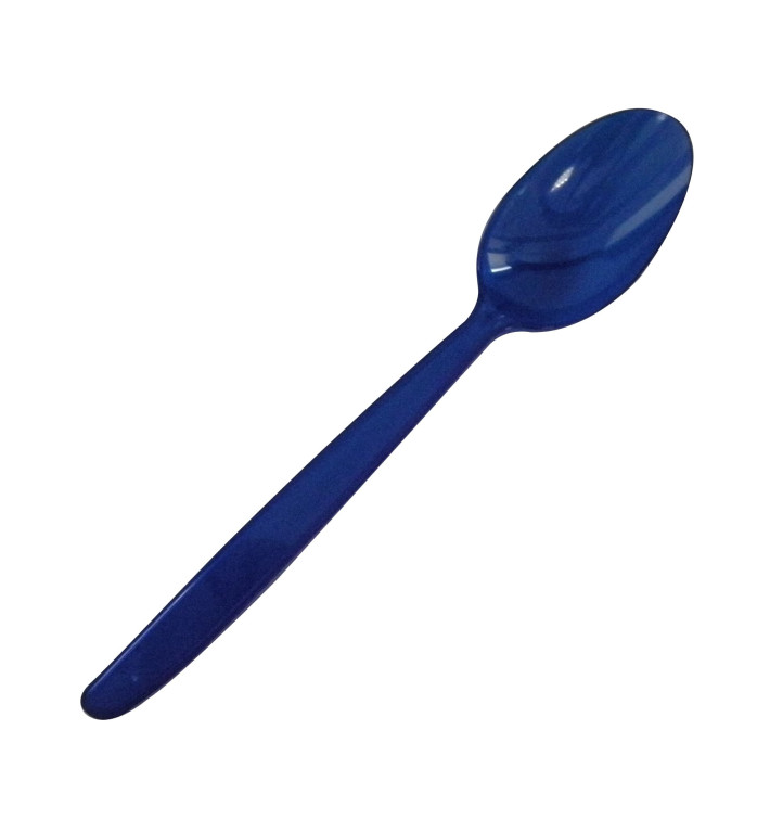 Cucchiaino di Plastica PS per Gelato Blu 155mm (50 Pezzi)