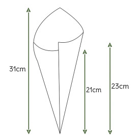 Cono di Carta Marrone 295mm 250g (200 Pezzi)