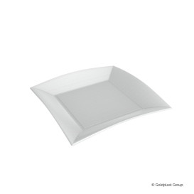 Piatto Bianco Canna Zucchero Nice 23x23cm (50 Pezzi)