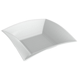 Piatto Fondo Bianco Canna Zucchero Nice 18x18cm (50 Pezzi)