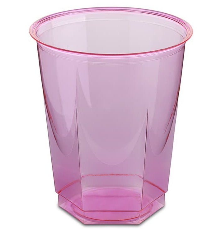 Bicchiere Plastica Esagonale PS Glas Fucsia 250ml (10 Uds)