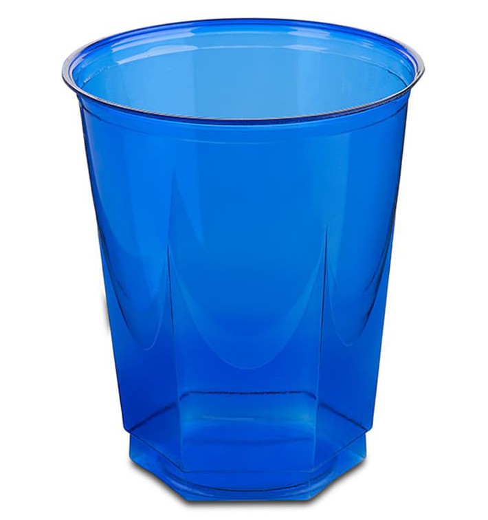 Bicchiere Plastica Esagonale PS Glas Blu 250ml (250 Uds)