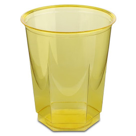 Bicchiere Plastica Esagonale PS Glas Giallo 250ml (250 Uds)