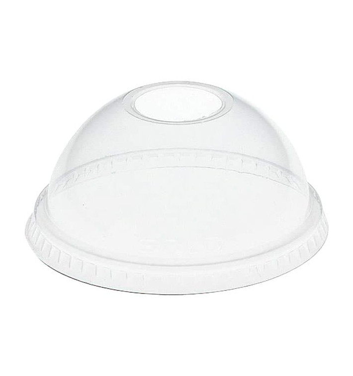 Coperchio Cupola con Foro PET Glas Ø8,3cm (100 Pezzi) Coperchio Cupola con Foro PET Glas Ø8,3cm (100 Pezzi)