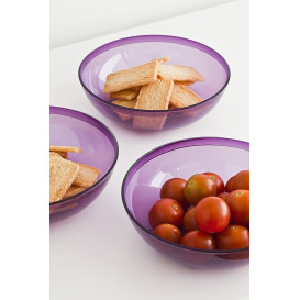 Ciotola Plastica PS Glas Melanzana 400ml Ø14cm (60 Pezzi)