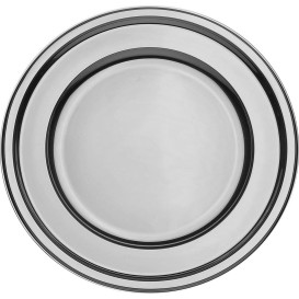 Suttopiatto di Plastica Catering Tondo Argento 30 cm (5 Pezzi)