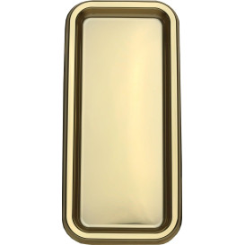 Vassoio Plastica Rettangolare Oro 35X16 cm (5 Pezzi)