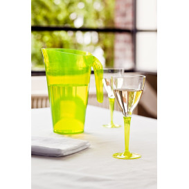 Calice di Plastica Vino Gambo Verde 130ml (6 Pezzi)