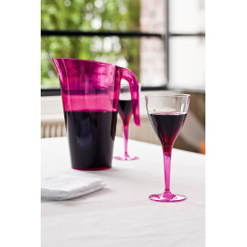Calice di Plastica Vino Gambo Lampone 130ml (6 Pezzi)