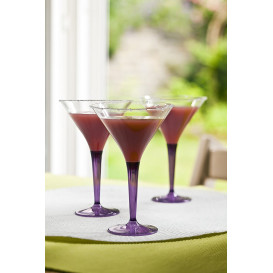 Coppa di Plastica Cocktail con Gambo Prugna 100 ml (6 Pezzi)