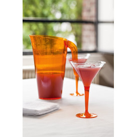 Coppa di Plastica Cocktail con Gambo Arancione 100 ml (48 Pezzi)
