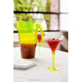 Coppa di Plastica Cocktail con Gambo Verde 100 ml (6 Pezzi)