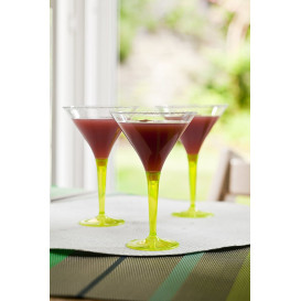 Coppa di Plastica Cocktail con Gambo Verde 100 ml (48 Pezzi)