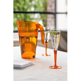 Calice di Plastica Flute Gambo Arancione 100ml (72 Pezzi)