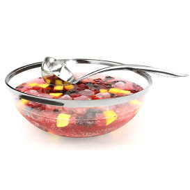 Ciotola PS Glas Rígida Bordo Argento 3500ml Ø27cm (40 Pezzi)