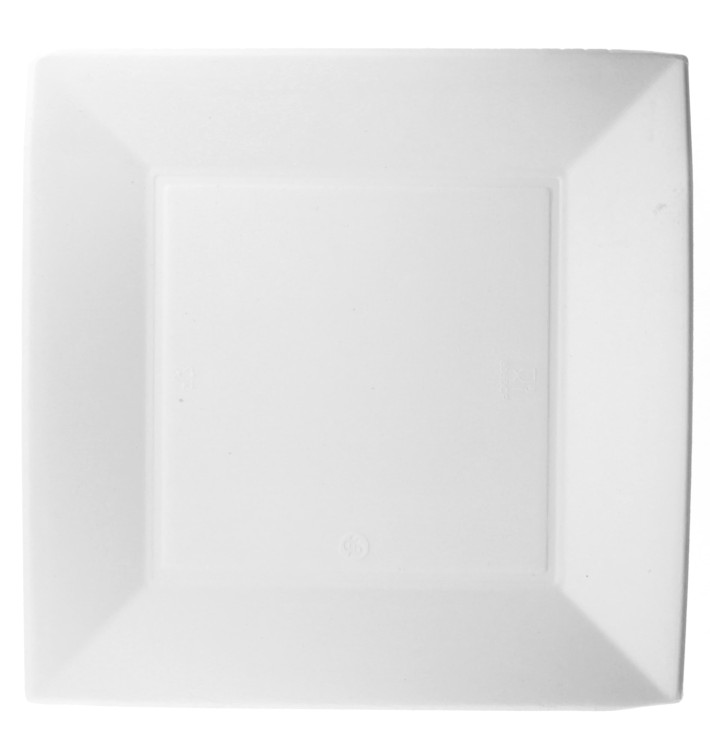 Piatto Bianco Canna Zucchero Nice 23x23cm (500 Pezzi) Piatto Bianco Canna Zucchero Nice 23x23cm (500 Pezzi)
